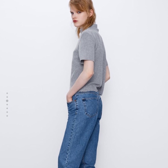 Zara Trafaluc Mock Neck Short Sleeve Shirt - Picture 2 of 5